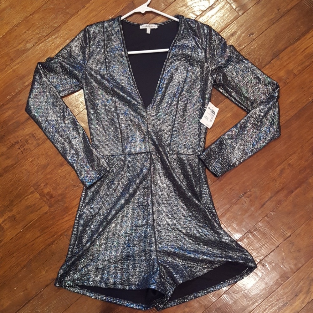 Charlotte Russe sparkly romper xs